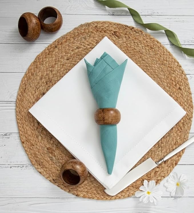 Napkin Rings Dining Table Napkin Holder, Classic Everyday Use Thanksgiving, Christmas Napkin Rings Buckles,Festive Party Gift Farmhouse for Table (Mongo Round Set of 12)