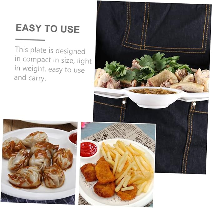 Ceramic Dumpling Plate Set Multi-function Chips Dish Dividers for Dipping Sauce Elegant Kitchen Supply for Appetizers Sushi and Parties