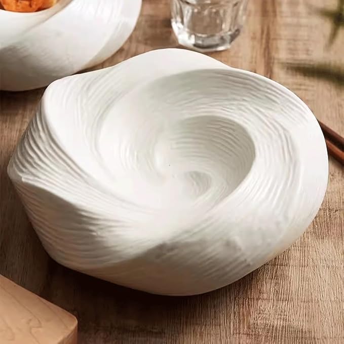 SONGCHAO Party Supplies Ceramic Dinner Plate Home Salad Plate Deep Plate Hotel Restaurant Western Food Plate Appetizer Plate Cold Dish Plate Party Plates (Color : 23cm)
