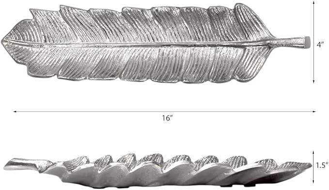 BBH Home's Handmade Silver Novelty Shaped Aluminium Tray 15.78 x 3.74 x 1.18 AMBBVK033AB2020