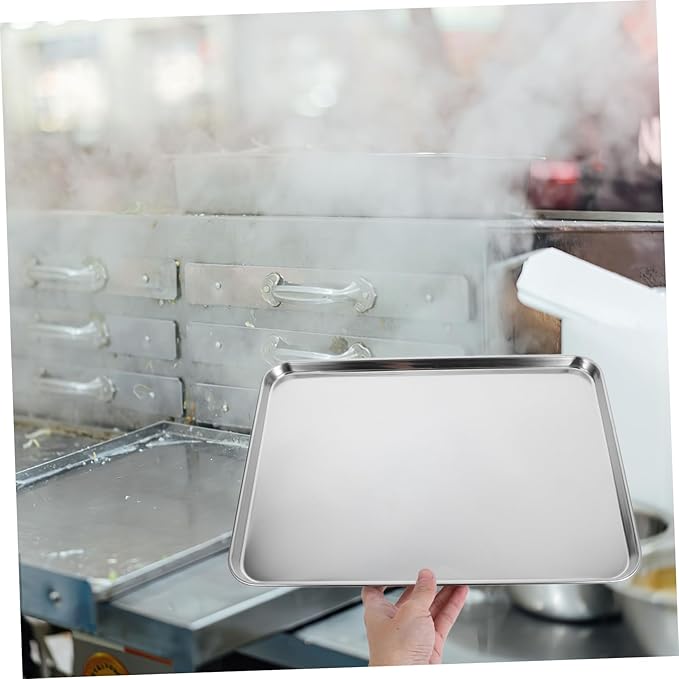 Stainless Steel Food Serving Plate Rectangular Korean Bbq Snack Tray Dish for Parties Restaurants Home Use