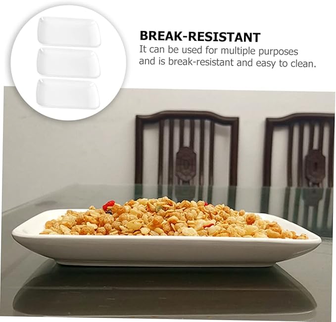 PRETYZOOM 3pcs Appetizer Plates for Party Rectangular Food Serving Trays for Salads Breakfast Dessert