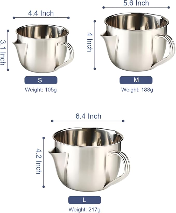 Fat Separator with Dual Spout Design, 304 Stainless Steel Gravy and Sauce Strainer, Oil Strainer with Cool-Touch Handle for Broth, Stew, Hot Pot (L)