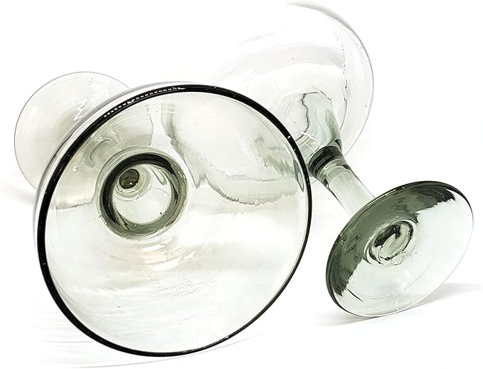 MexHandcraft Clear Large 14 oz Margarita Glasses (set of 4), Recycled Glass, Lead-free, Toxin-Free