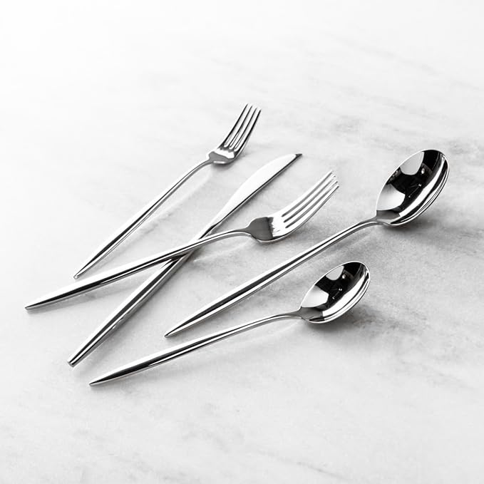 Fortessa Constantin 18/10 Stainless Steel, 20 Piece Flatware Set (Service for 4), Silver