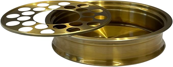 Communion Ware | Communion Tray | Holy Stackable Cup Tray for Churches | Communion Supplies | Portable Communion Tray with 24 Holes Disk | Stainless Steel - Matte Gold Finish