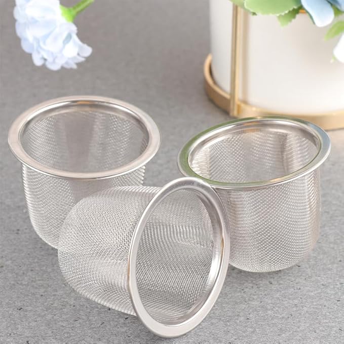 Hemoton 10pcs Stainless Steel Tea Infuser, Extra Fine Mesh Tea Strainer Insert for Loose Tea, Tea Steeper Basket Filter for Teapot, Mug, Cup