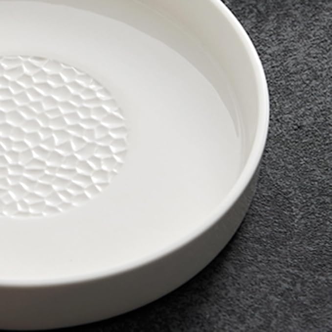 White Ceramic Appetizer Plates, Tableware for Salads, Steaks and Baking, Home Plates, Daily Feasts, Multiple Sizes, Microwave and Dishwasher Safe(Size:26 * 26 * 3CM,Color:White)