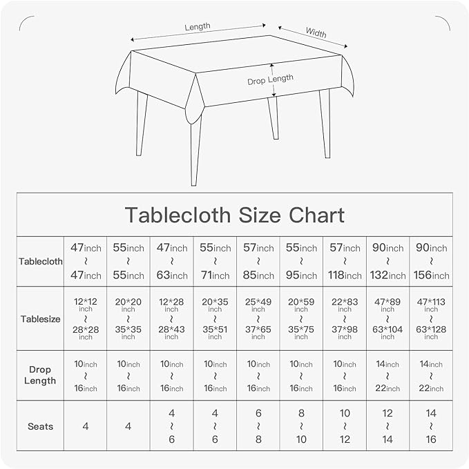 BALCONY & FALCON Rectangle Tablecloth Washable Wrinkle Resistant and Water Proof Table Cloth Decorative Linen Fabric Tablecloths for Dining Parties Kitchen Wedding and Outdoor Use (Purple, 55x95)