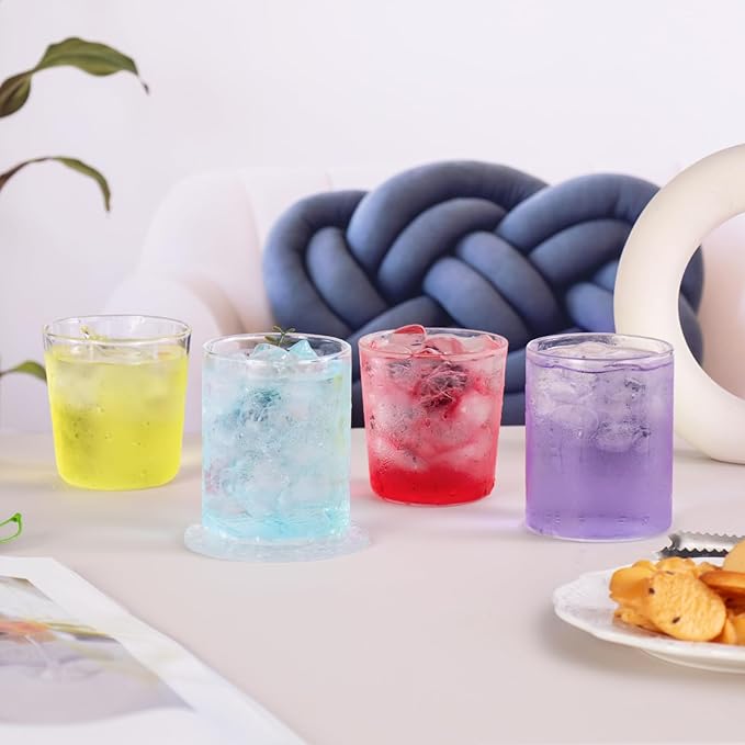 KAMMAK Drinking Glasses Set of 2, 14.8oz Water Glasses, Highball Glass Cups,Daliy Clear Glass for Cocktail, Juice, Tea, Iced Tea, Kitchen and Bar Glassware Gifts, Dishwasher Safe (05)