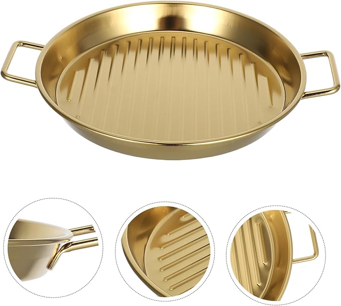 Mobestech Metal Salad Snack Plate Serving Bowls Grilling Baskets Bbq Grill Tray Stainless Steel Serving Tray Plate