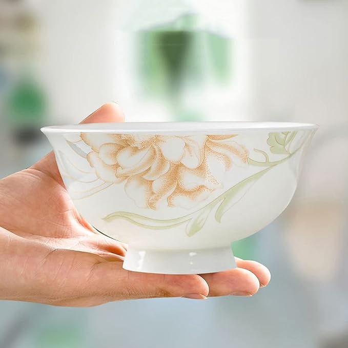 Gold Rim Ceramic Tableware Set Handmade Modern White China Ceramic Floral Tableware Set Suitable for Family Hotel Restaurant 58 Piece