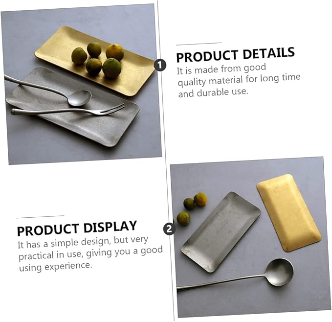 PRETYZOOM Vintage Metal Serving Tray Multi Functional Dessert Plate Towel Dish for Home Hotel Use Easy to Clean Storage for Snacks Accessories