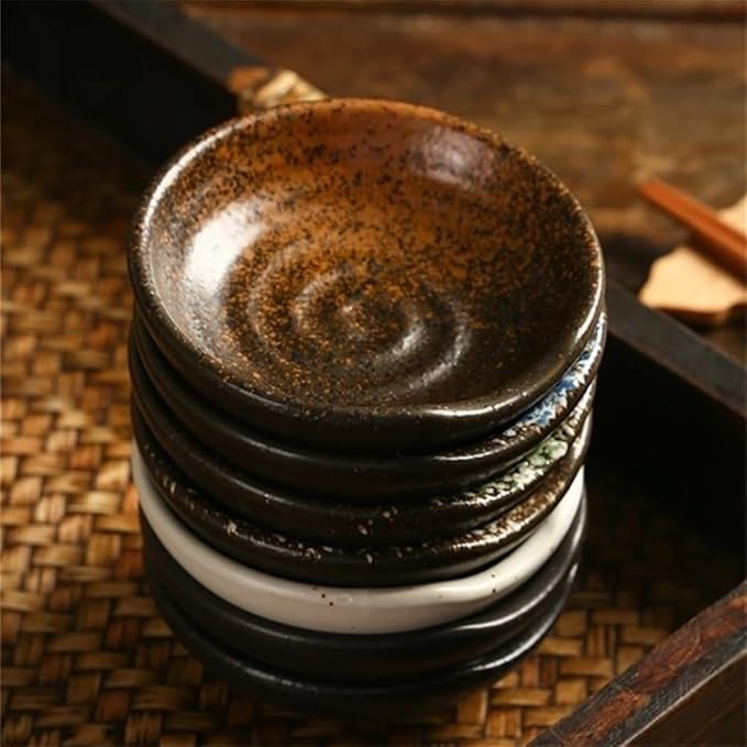 Bowl for Sauce Ceramic Dipping Sauce Dishes, Sushi Soy Bowls Appetizer Plates with Irregular Edge Side Dish