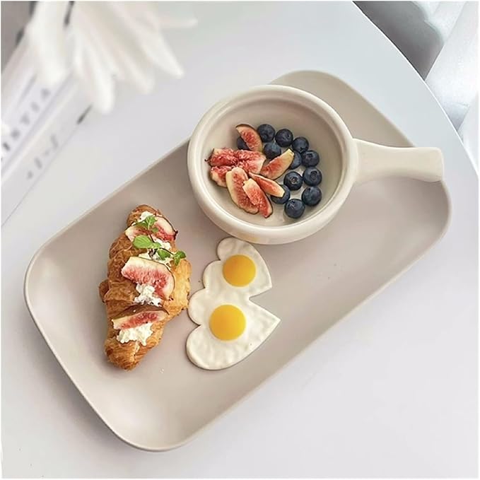 SONGCHAO Party Supplies Rectangular Dinner Plate Ceramic Home Salad Plate Restaurant Coffee Shop Fruit Plate Sushi Plate Dessert Plate Flat Party Plates (Color : A)