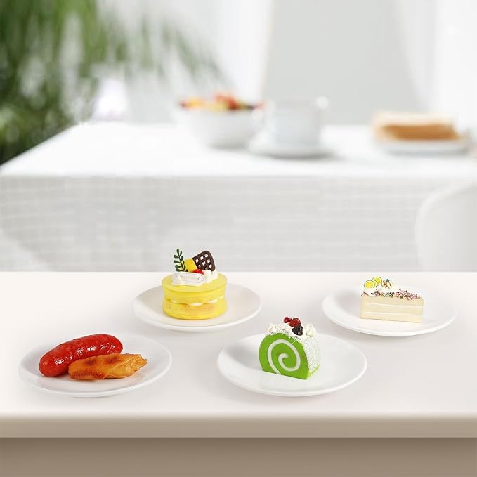 Ceramic Dessert Plates Set of 16, 6 Inch White Appetizer Plates, Round Small Plate for Cake Snacks, Porcelain Serving Plate for Appetizers, Microwave Oven and Dishwasher Safe (16 Pcs)