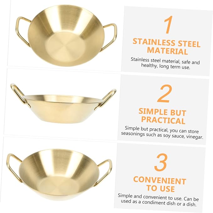 GLEAVI Stainless Steel Sauce Dish Set 4-Piece Appetizer Plates for Dipping Sauces Seasoning and Condiments Creative Kitchen Supply for Home and Sushi