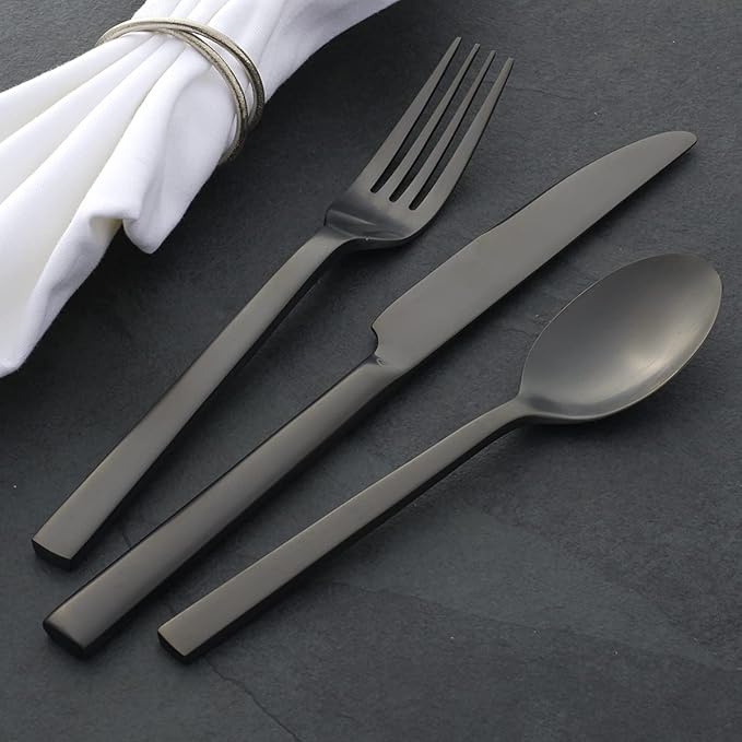 Oneida Chef's Table Black 20 Piece Everyday Flatware Set, Service for 4, 18/0 Stainless Steel, Silverware Set