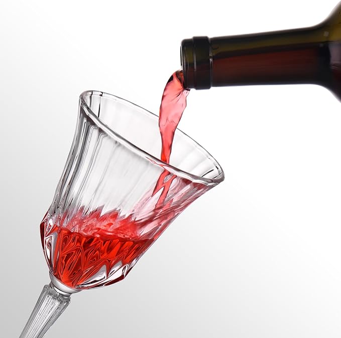 Wine Glasses Set of 6, Lead-free Crystal Wine Glasses, Vintage Red Wine Glassware for Daily Use, Hosting Guests, Gifts for Wedding