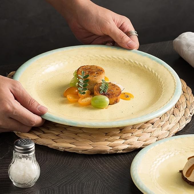 Modern Large Dinner Plates Japanese Restaurant Underglaze Color Creative Home Steak Dinner Plate Ceramic Appetizer Dessert Pasta Cake Tableware Stackable Dinner Plates