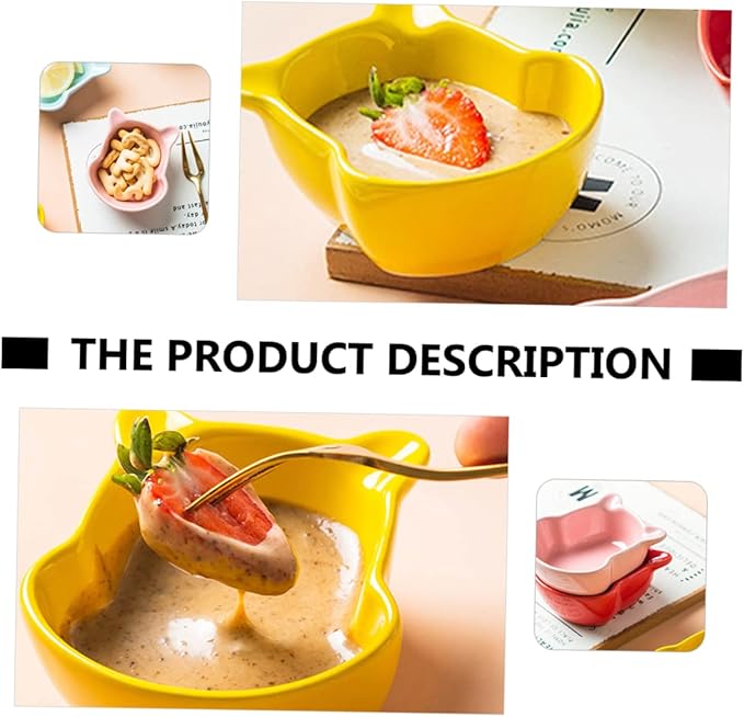 Cabilock 6pcs Mini Ceramic Seasoning Dishes Set Multifunctional Food Sauce Plates Kitchen Condiment Bowls for Dipping and Serving Appetizers Random Color