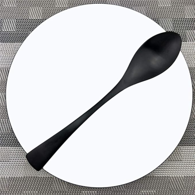 Matte Finish Polishing Black 18/10 Stainless Steel, Single Serving Flatware Silverware cutlery utensils Set,set of 6 Dessert Spoon