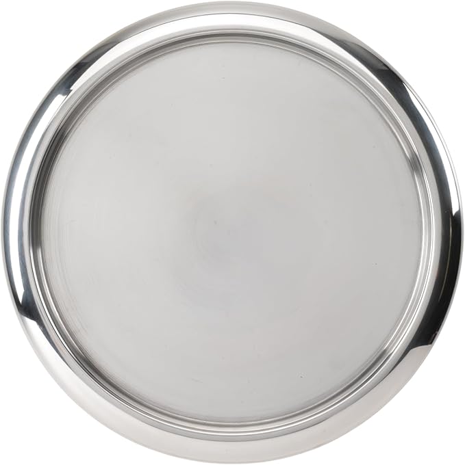Service Ideas TR1614RIPS Tray with Removable Insert, 14" Round, Stainless Steel, Polished
