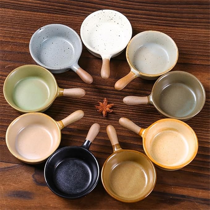 Appetizer Plates Ceramic Sauce Dishes Appetiser Dishes Ketchup Side Dish Condiment Relish Plate with Grip Handle for Condiment