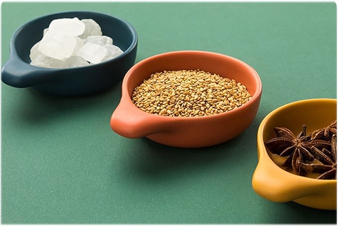 Snack Plate Dip Bowl Set Ceramic Condiment Dishes Sushi Bowl Condiment Plate Appetizer Plate Soy Sauce with Handle 5pc Soy Sauce Plate Snack Tray (Color : A)