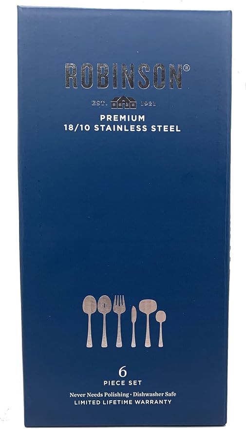 Robinson Valley Falls Dusk 6-Piece Stainless Steel Serve Set – Elegant & Durable Serving Utensils