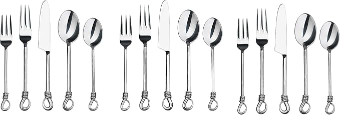 Silverware Twist Collection Polished Stainless Steel Flatware Set (Set of 3)