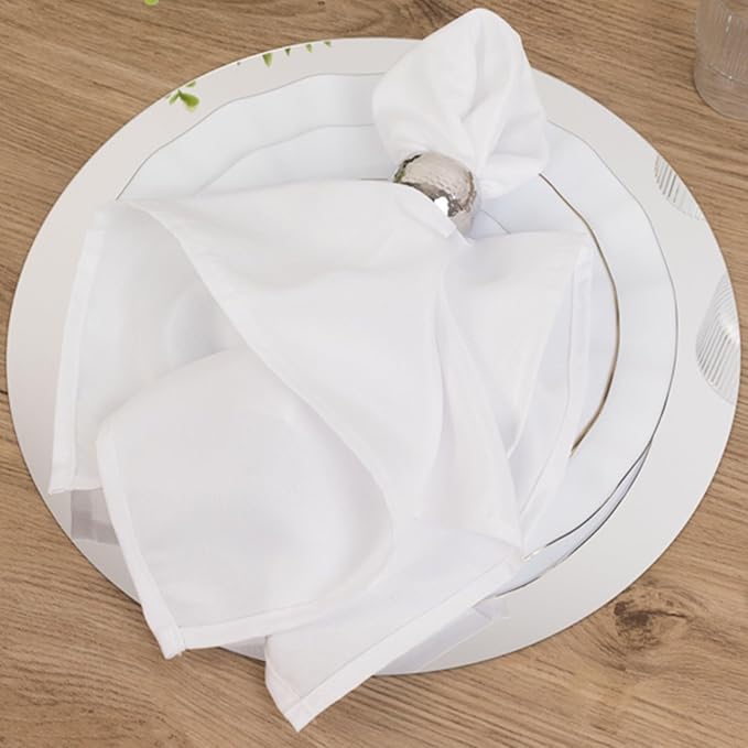Efavormart 10 Pack Silver Round Acrylic Mirror Tray for Decoration, Large Circle Candle Plate Centerpiece Bases - 14"