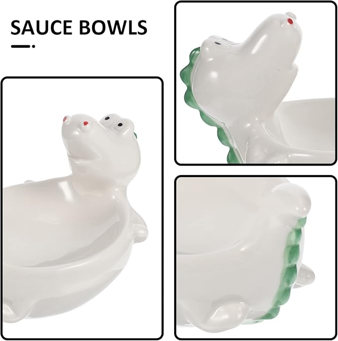Dinosaur Sauce Bowl Ceramic Plate Serving Bowl for Family Hotel Restaurant Decorative Kitchen Supply