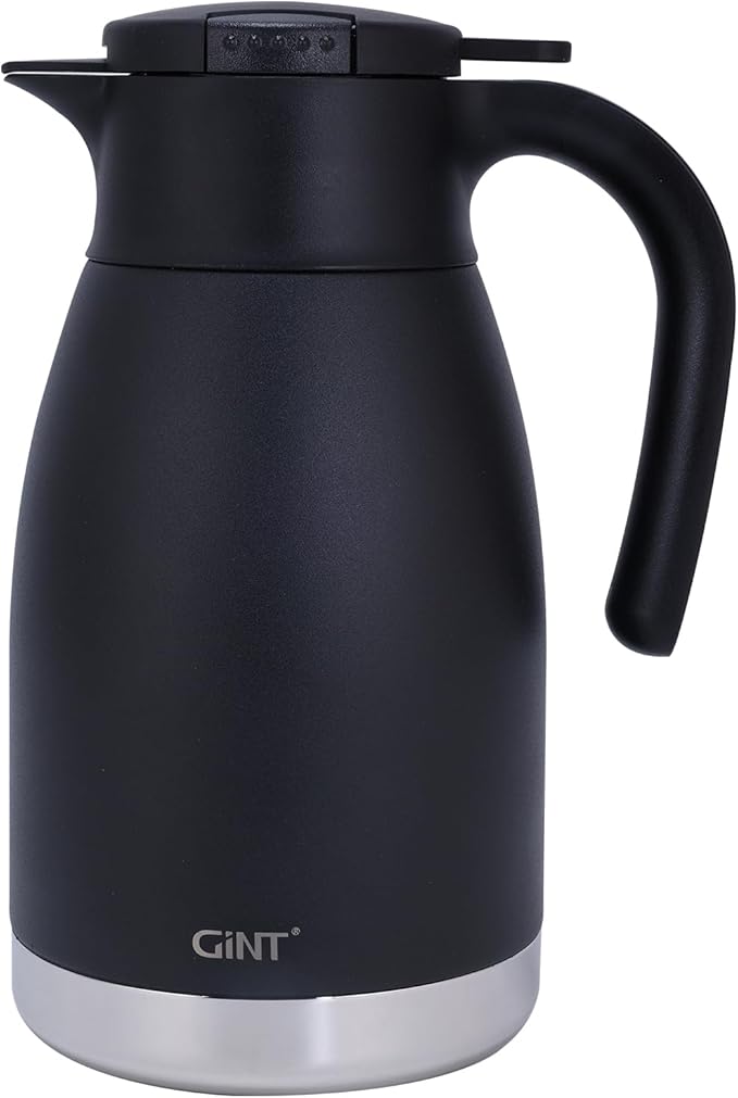 GiNT 51oz Thermal Coffee Carafe with Infuser – Insulated Tea Carafe, Removable Filter, Dishwasher-Safe | 1.5L 6–7 Cups, Wide Mouth, Leak-Proof Seal | Stainless Steel Beverage Server for Home & Office