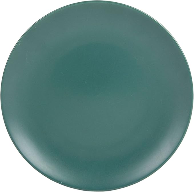 10 Strawberry Street Wazee Matte 8.25" Coupe Salad Plate, Set of 6, Emerald Green