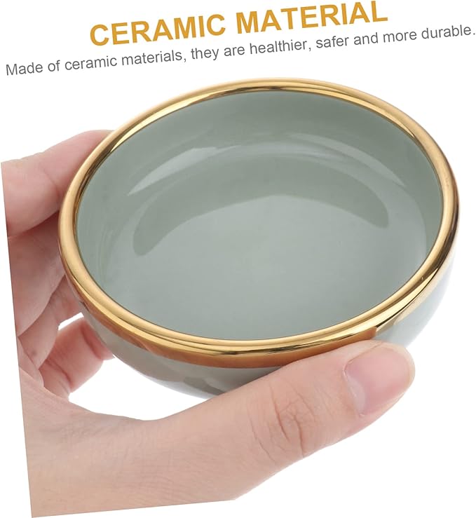 4Pcs Gold Rim Ceramic Sauce Dishes Appetizer Plates Dishwasher Safe for Seasoning Sauces Fruit Dishes Kitchen Supplies Random Color