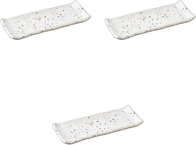 Setomonohonpo Set of 3, Serving Plate with Spots, 9.6 x 3.8 x 1.0 inches (24.5 x 9.7 x 2.5 cm) | Appetizer Plate Porcelain