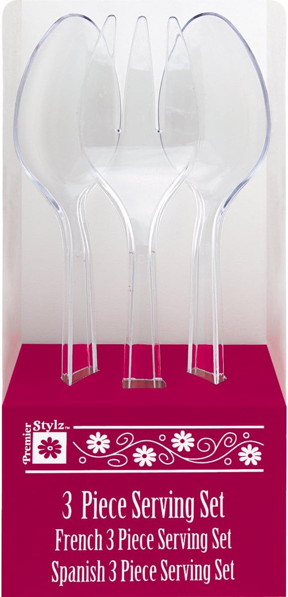 Premier Stylz Clear Plastic Serving Set Box (9"), Pack Of 3 -Elegant, Versatile & Durable Design For All Your Entertaining Needs