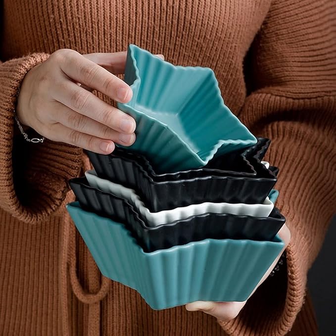 Dipping Bowls Soy Sauce Dish 5.91inch Ceramic Dessert Plates Sushi Snack Salad Dipping Bowls Seasoning Dishes Appetizer Plates Serving Dish Saucers Bowl Sauce D