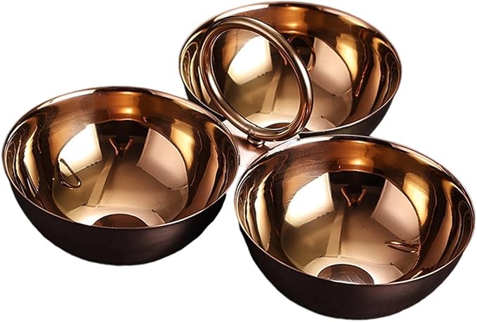 Stainless Steel Snack Serving Bowls Serving Trays Versatile Easy to Clean Appetizer Plates Fruit Plates for Party Bar Candies (Rose Gold)