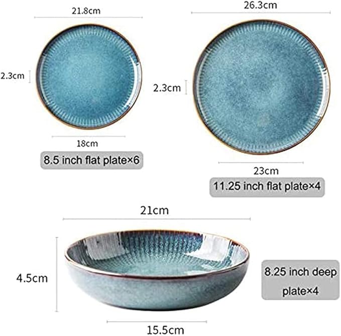 14 Pieces Dinnerware Sets Ceramics Dinner Set Dishes Tableware Set Complete Porcelain Combination Creativity Nordic Style Dinner Plates