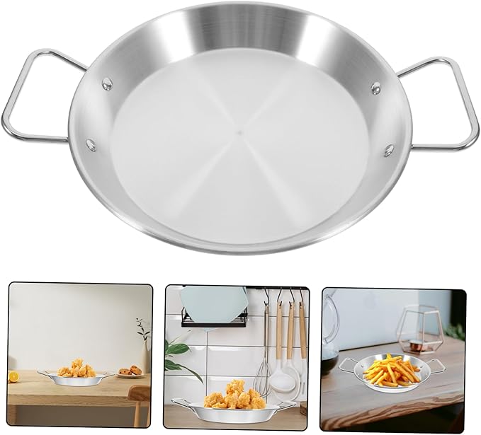 1pc Quality Stainless Steel Double Handle Plate Afternoon Tea Tray Dried Fruit Storage Bbq Accessory