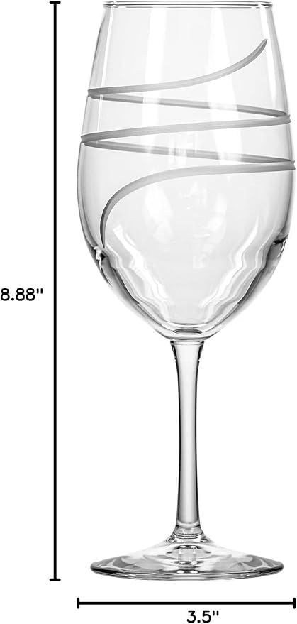 Rolf Glass Twist All Purpose Wine Glass 18 Ounce | Proudly Made in the USA | Large Wine Glasses | Lead-Free Glass | Engraved Large Wine Glasses | (Set of 4)