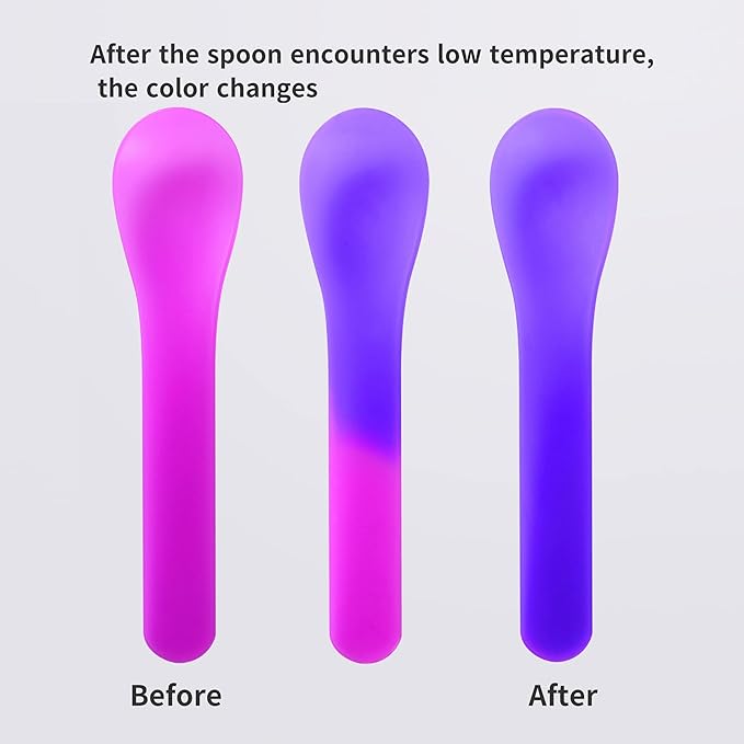 90 Pack Color Changing Ice Cream Spoons, Commercial Bulk 3-Color Assortment for Frozen Yogurt, Gelato & Sorbet, Individually Wrapped Temperature Sensitive Cutlery, BPA Free - Event Pack
