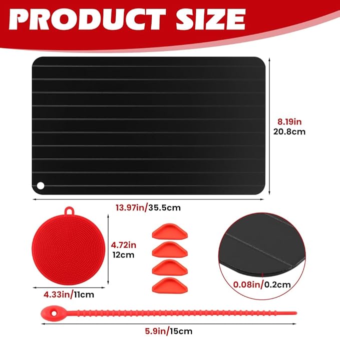Defrosting Tray for Frozen Meat – 14x8in Non-Stick, Rapid Thaw & No Microwave/Hot Water | Home Kitchen Essential for Busy Cooks – Quick Weeknight Meals & Safe Food Thawing