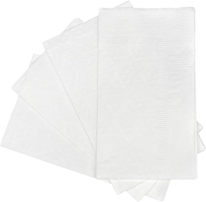 MULMEHË Premium 2-Ply 1/8 Fold Dinner Napkin for Restaurants, Catering, Home, and Events, 15x16", White, 150 Pack