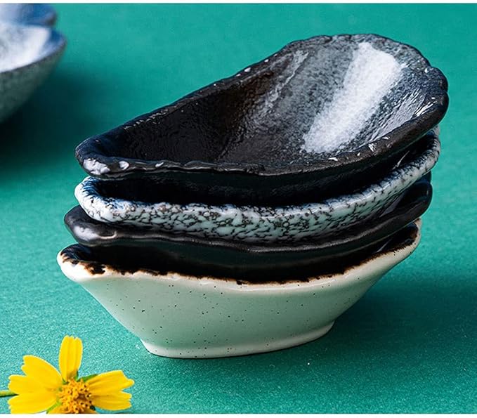 Dipping Bowls Snack Appetizer Plate Dessert Plate Snack Plate Dipping Sauce Plate Biscuits French Fries Party Decoration Candy Plate Suitable for Family Kitchen Restaurant 5 Pieces Appetizer Bowls ( S