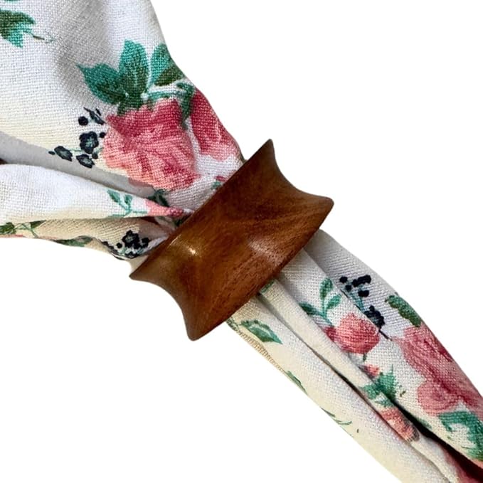 Napkin Holder Set of 12 Handmade Acacia Wood Dining Table Napkin Ring Classic Everyday Thanksgiving Holiday Christmas Festive Party Gift Farmhouse Décor