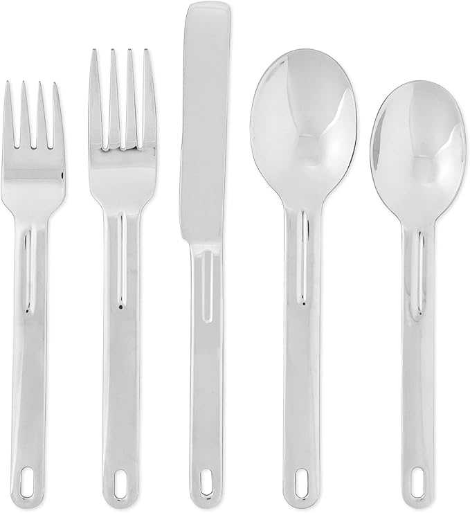Supreme Housewares 20-Piece Stainless Steel Flatware Set with 1-Piece 12" Stand, Service for 4, Include Knives Forks Spoons Teaspoons Salad Forks Hanging Stand, Mirror Polished, Dishwasher Safe