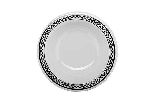 GET B-454-X-EC Melamine Narrow Rim Fruit/Dessert Bowl, 4.5 Ounce, Diamond Chexers (Set of 4)